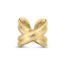 Roberto Coin Criss Cross Fashion Ring 18K Yellow Gold.