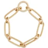 Roberto Coin Designer Gold Alternating Fluted Paperclip and Oval Link Bracelet 18K Yellow Gold, 7.5 Inches