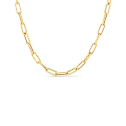 Roberto Coin Designer Gold Fine Paperclip Chain Necklace 18K