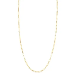 Roberto Coin Designer Gold Fine Paperclip Chain Necklace 18K
