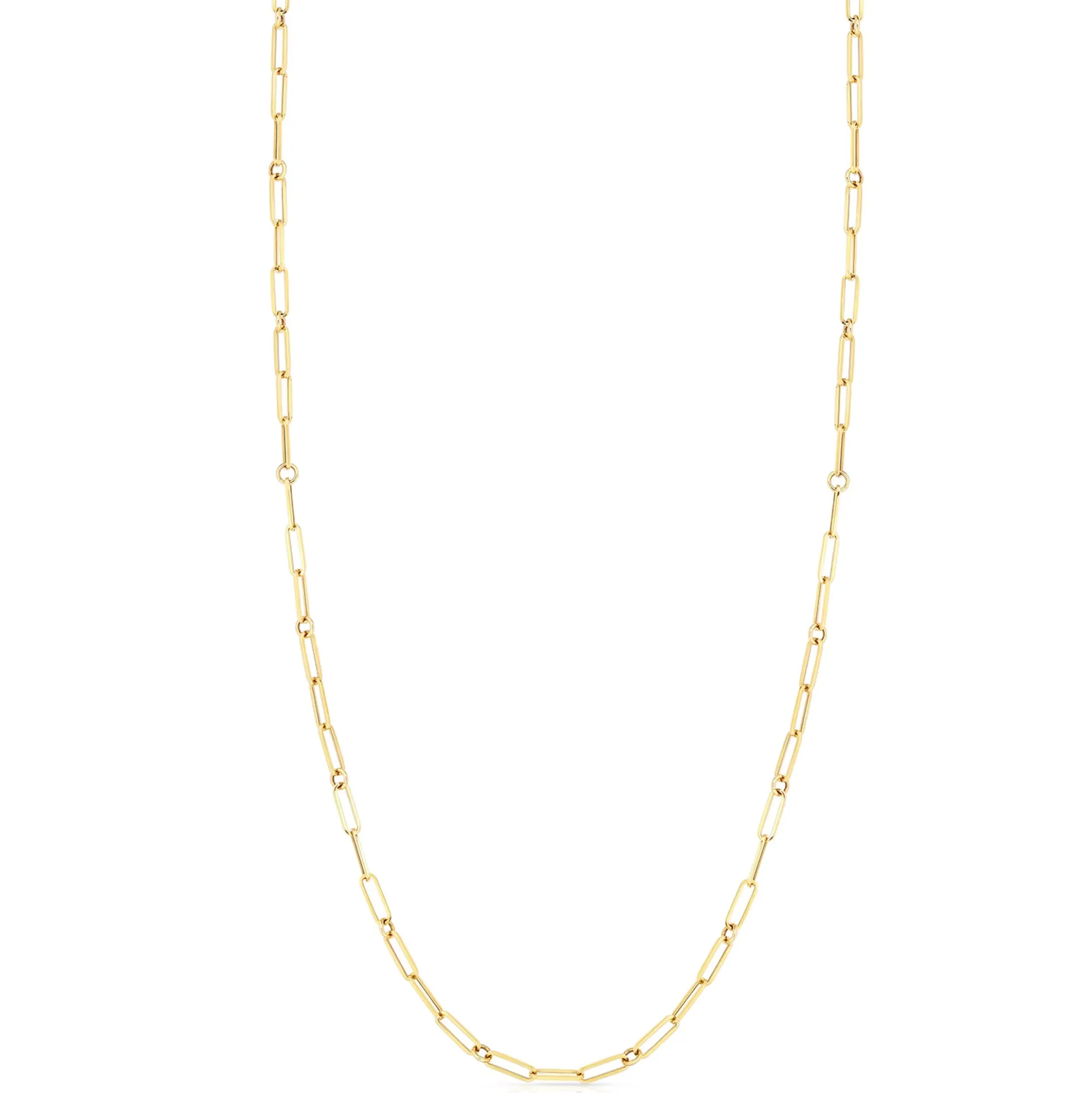 Roberto Coin Designer Gold Fine Paperclip Chain Necklace 18K