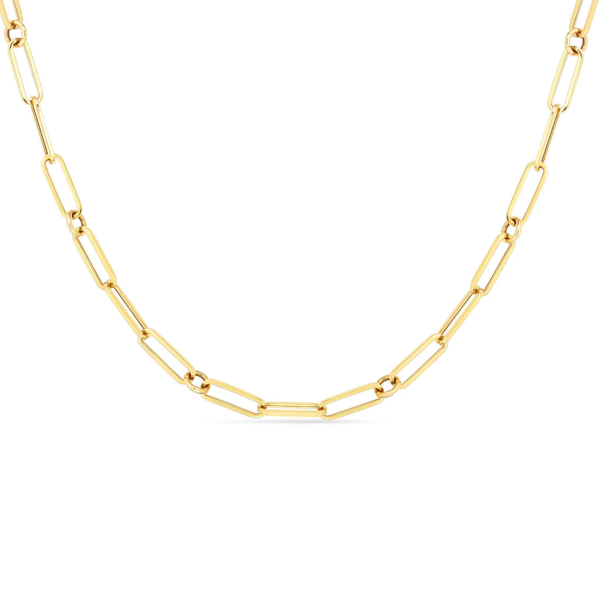 Roberto Coin Designer Gold Fine Paperclip Chain Necklace 18K