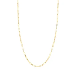 Roberto Coin Designer Gold Fine Paperclip Chain Necklace 18K