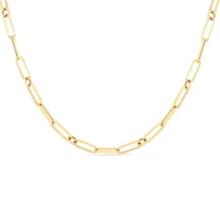 Roberto Coin Designer Gold Fine Paperclip Chain Necklace 18K