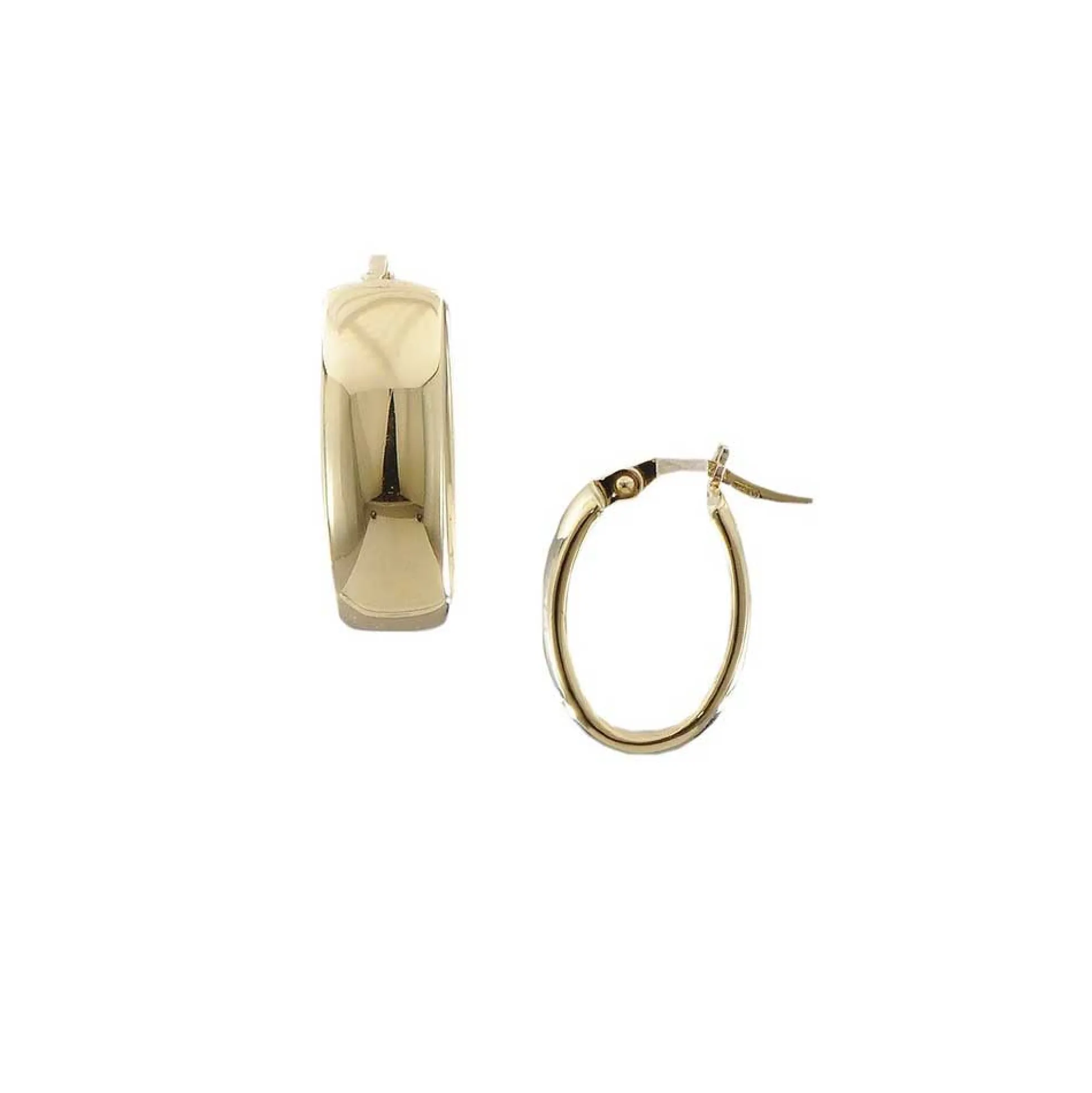 Roberto Coin Designer Gold Wide Oval Hoop Earrings 18K