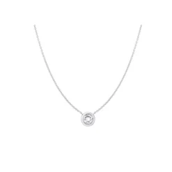 Roberto Coin Diamond Bezel Set Pendant 18K White Gold,18 inches