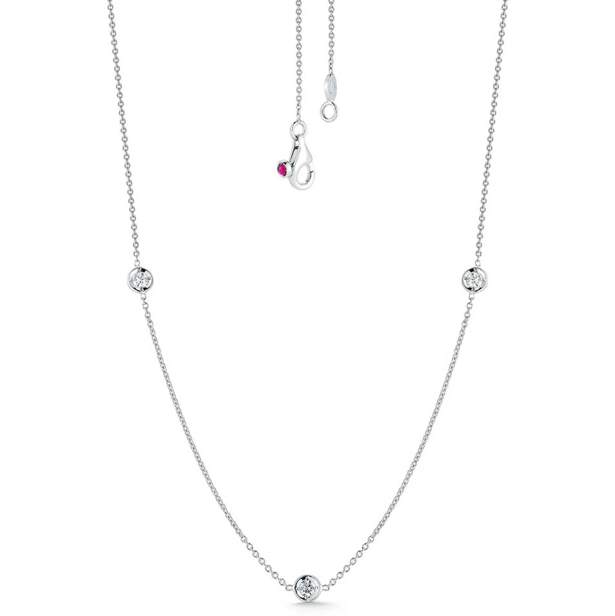 Roberto Coin Diamonds by the Inch 3-Station Diamond Necklace 18K