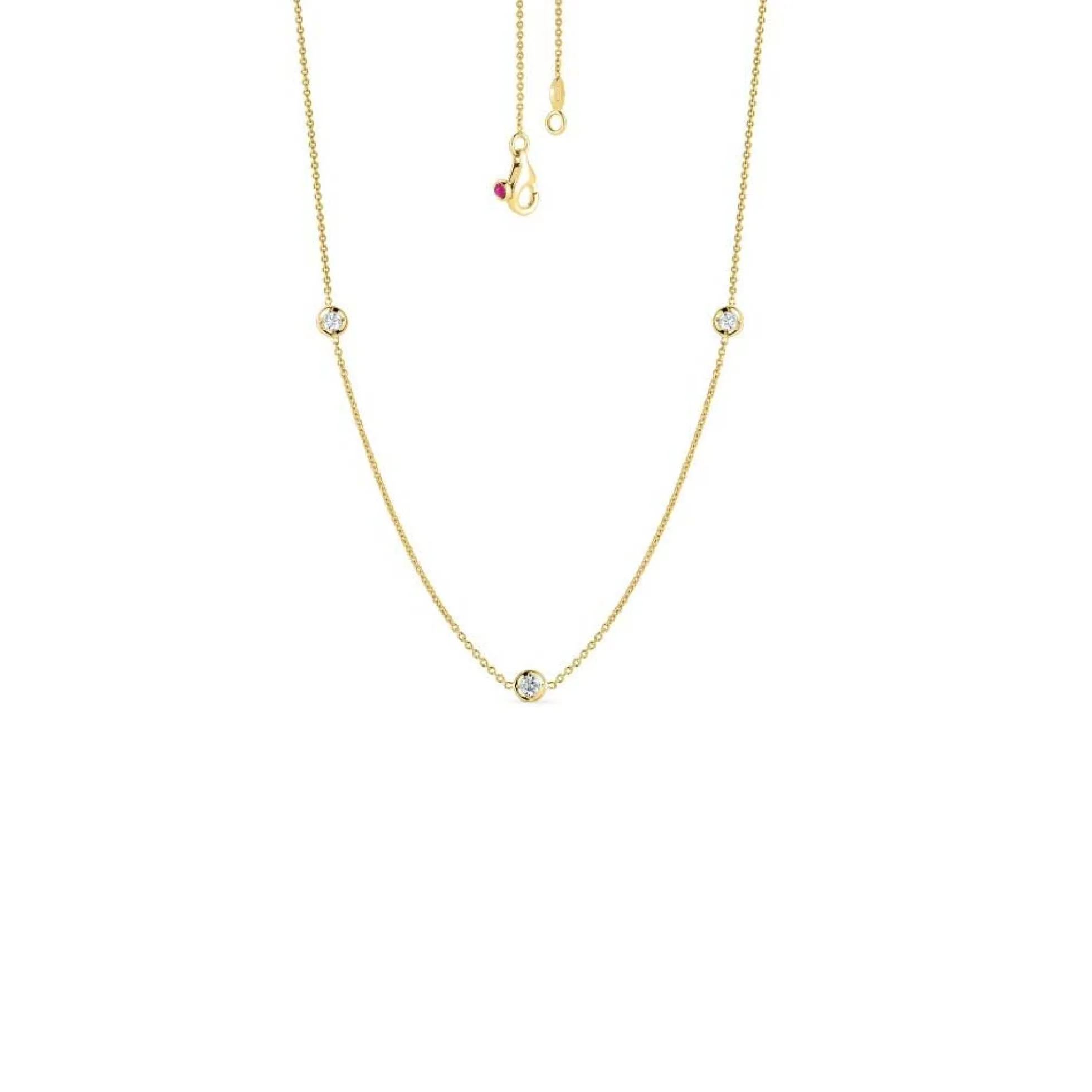 Roberto Coin Diamonds by the Inch 3-Station Diamond Necklace 18K