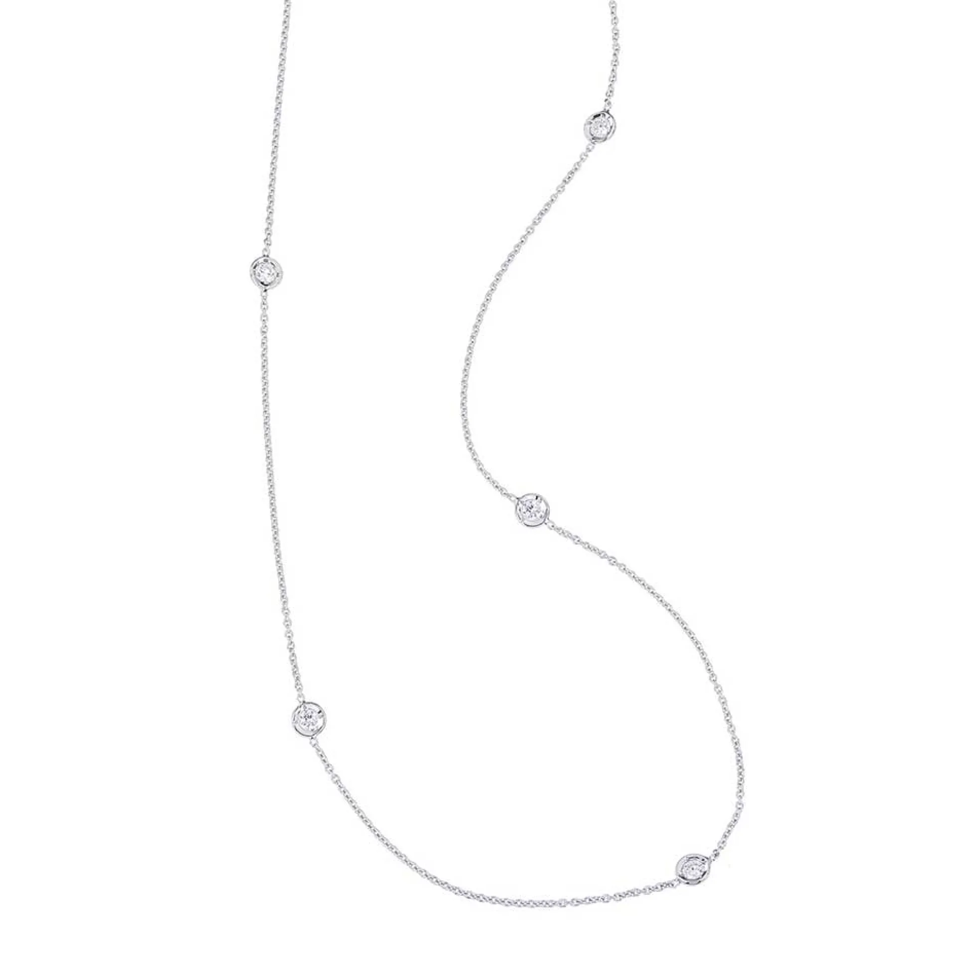 Roberto Coin Diamonds by the Inch 5-Station Diamond Necklace 18K