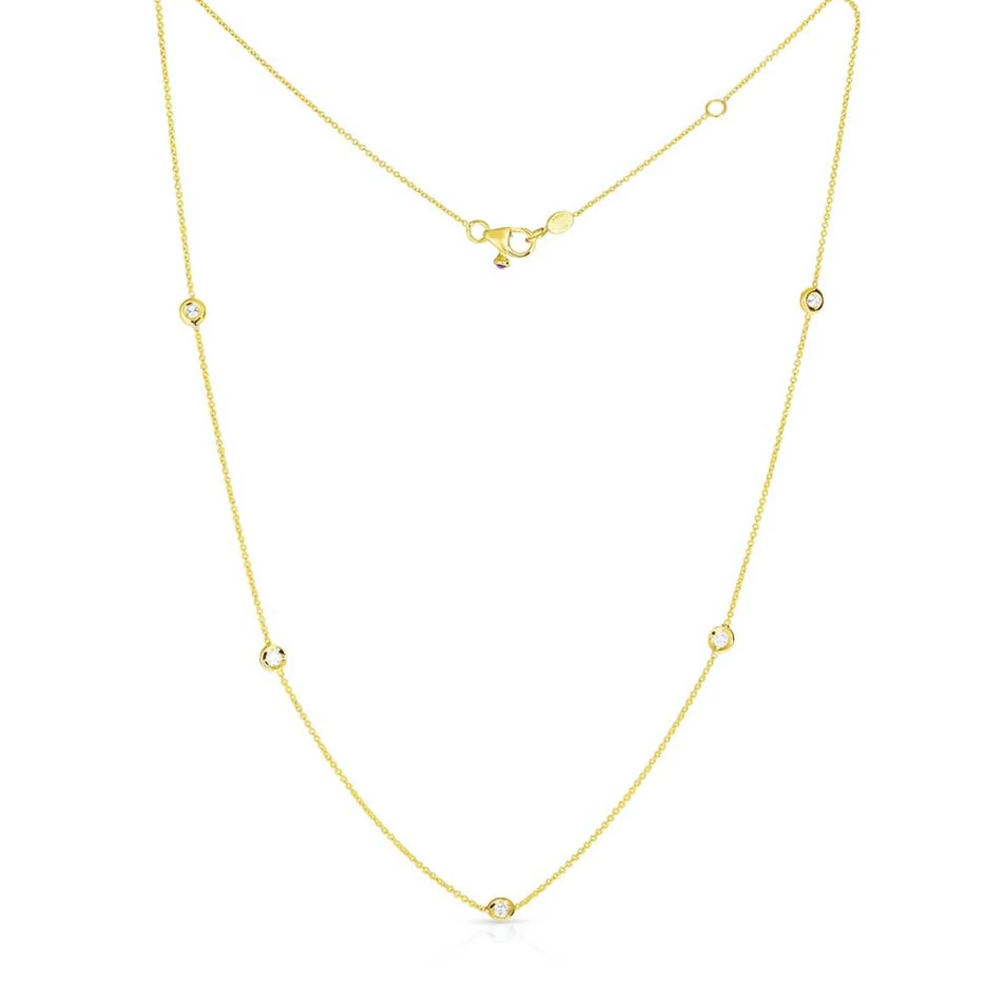Roberto Coin Diamonds by the Inch 5-Station Diamond Necklace 18K