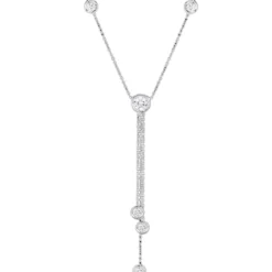 Roberto Coin Diamonds By The Inch Triple Drop Necklace 18K White Gold