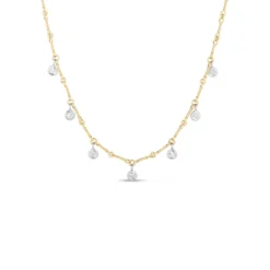 Roberto Coin Diamonds By The Inch Collection Dog Bone 18K Yellow Gold Diamonds Necklace