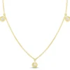 Roberto Coin Diamonds By The Inch 18K Gold Dangling 3 Station Necklace, 17″