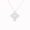 Roberto Coin 18K Gold Petite Venetian Princess Diamond & Satin Finish Medium Flower Necklace
