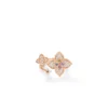 Roberto Coin 18K Rose Gold Venetian Princess Carnival Pave Diamond And Mixed Stones Large Triple Flower Ring