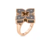 Roberto Coin 18K Rose Gold Venetian Princess Diamond & Gray Titanium Small Flower Ring