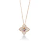 Roberto Coin 18K Rose Gold Venetian Princess Carnival Pavé Diamond And Mixed Stones Medium Flower Necklace