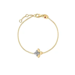 Roberto Coin 18K White and Yellow Gold Love In Verona Diamond Flower Bracelet