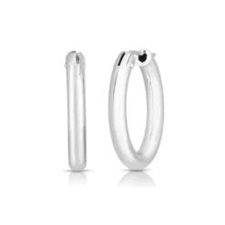 Roberto Coin 18k White Designer Gold Large Oval The Perfect Hoop® Earrings