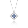 Roberto Coin 18K White Gold Diamond Princess Pavé Diamond And Blue Sapphire Necklace