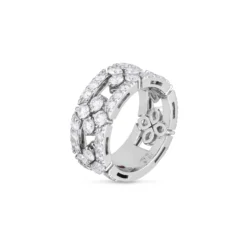 Roberto Coin 18K White Gold Love In Verona Diamond Open Frame Pave Ring
