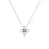 Roberto Coin 18K White Gold Love In Verona Small Flower Diamond Necklace