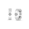 Roberto Coin 18K White Gold 3.5mm Love In Verona Diamond Accent Hoop Earrings
