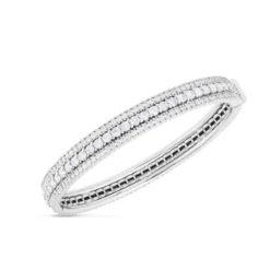 Roberto Coin 18k White Gold Siena Diamond 3 Row Bangle
