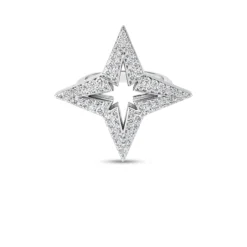 Roberto Coin 18K White Gold Stardust Medium Pave Diamond Star Ring