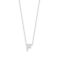 Roberto Coin 18k White Gold Tiny Treasures Diamond Love Letter “F” Necklace