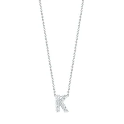 Roberto Coin 18k White Gold Tiny Treasures Diamond Love Letter “K” Necklace