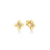 Roberto Coin 18K Yellow And White Gold Love In Verona Small Diamond Flower Stud Earrings