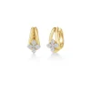 Roberto Coin 18K Yellow and White Gold Love In Verona Pave Diamond Flower Multi Band Hoop Earrings
