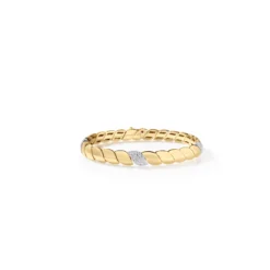 Roberto Coin 18K Yellow and White Gold San Marco Three Diamond Station Bracelet