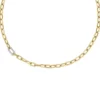 Roberto Coin 18K Yellow and White Gold Designer Gold Single Diamond Paperclip Link Chain Necklace