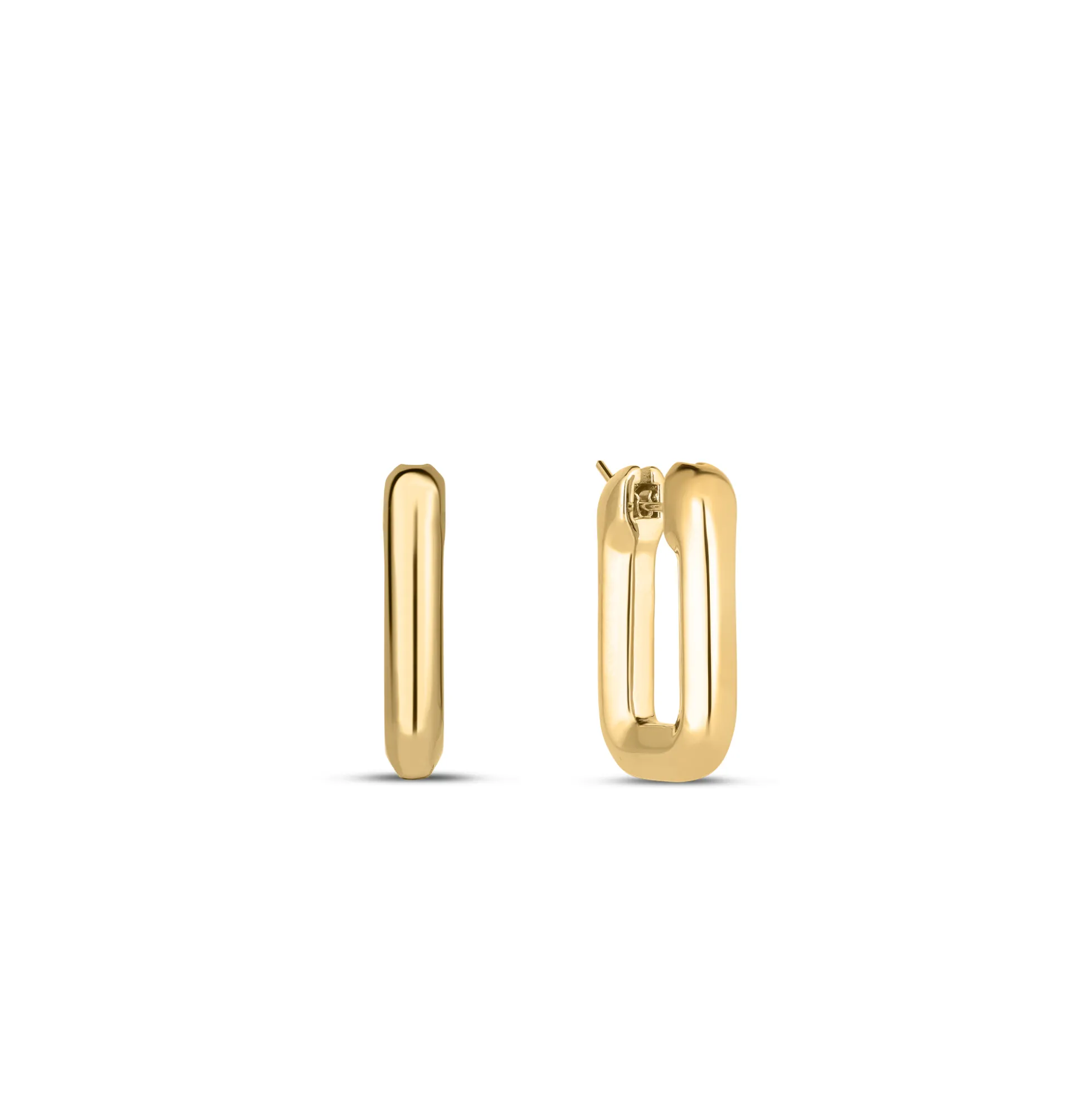 Roberto Coin 18k Yellow Designer Gold Small Square Hoop Earrings