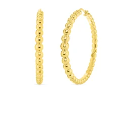 Roberto Coin 18k Yellow Designer Gold Bead Extra Large Hoop Earrings