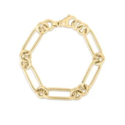 Roberto Coin 18K Yellow Designer Gold Classic Bold Alternating Link Bracelet