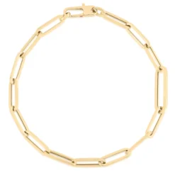Roberto Coin 18K Yellow Designer Gold Alternating Size Paperclip Link Bracelet