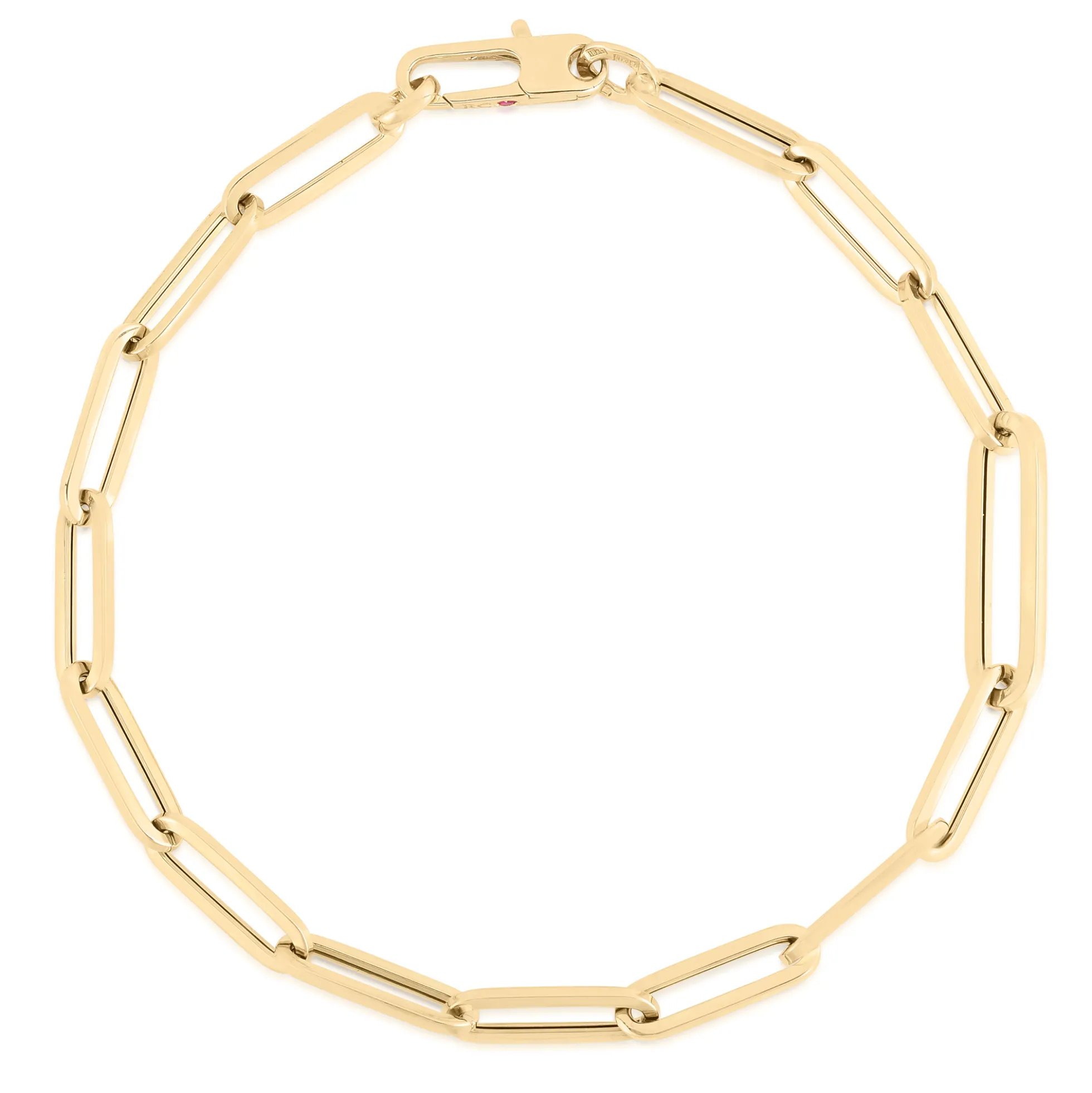 Roberto Coin 18K Yellow Designer Gold Alternating Size Paperclip Link Bracelet
