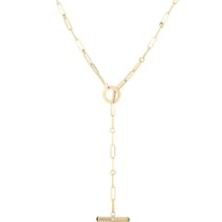 Roberto Coin 18K Yellow Designer Gold Diamond & Pink Tourmaline Toggle Closure Paperclip Necklace