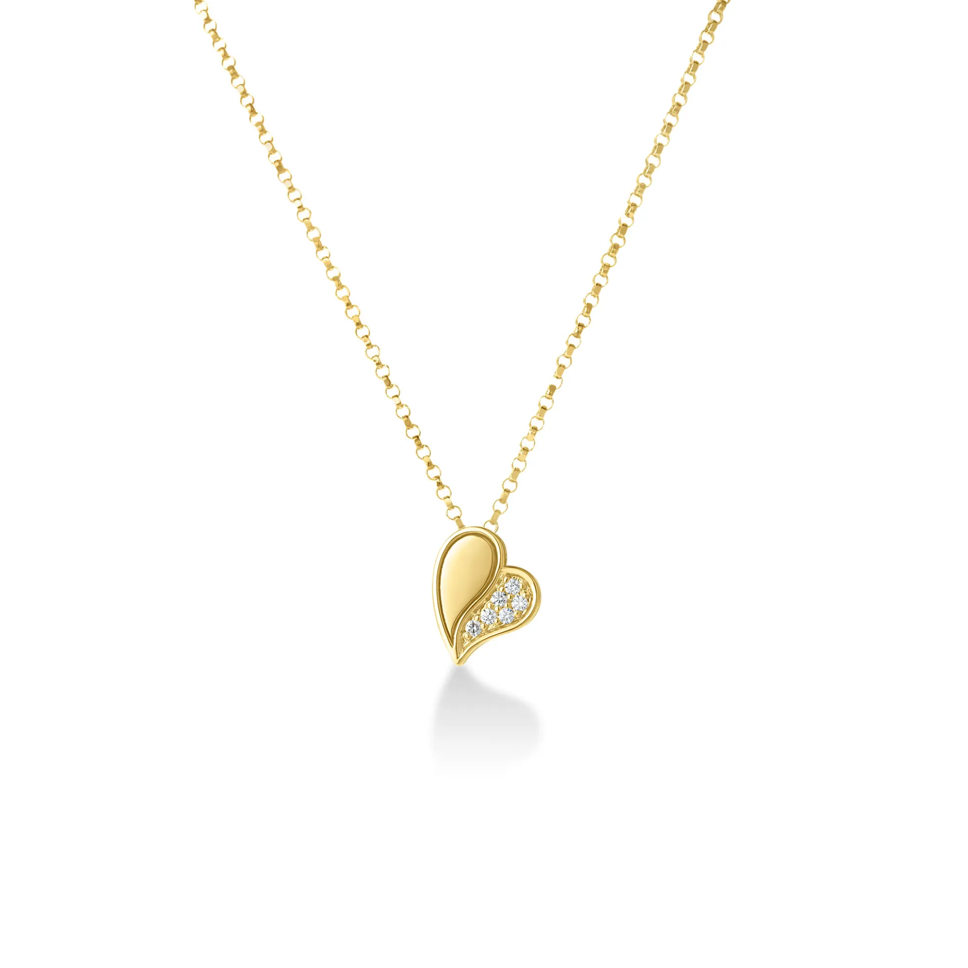 Roberto Coin 18K Yellow Gold Amorino Diamond Heart Necklace