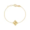 Roberto Coin 18K Yellow Gold Arabesque Medium Diamond Flower Bracelet