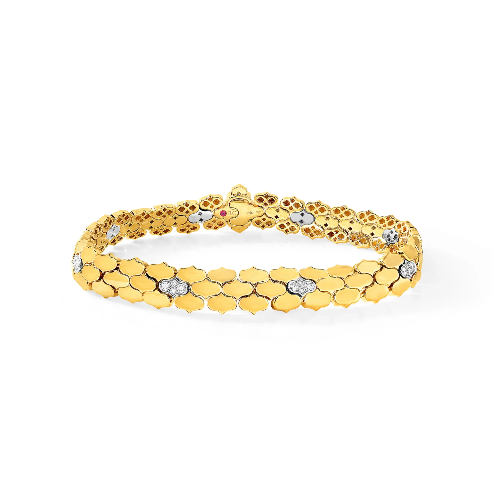 Roberto Coin 18K Yellow Gold Cobra Diamond Bracelet