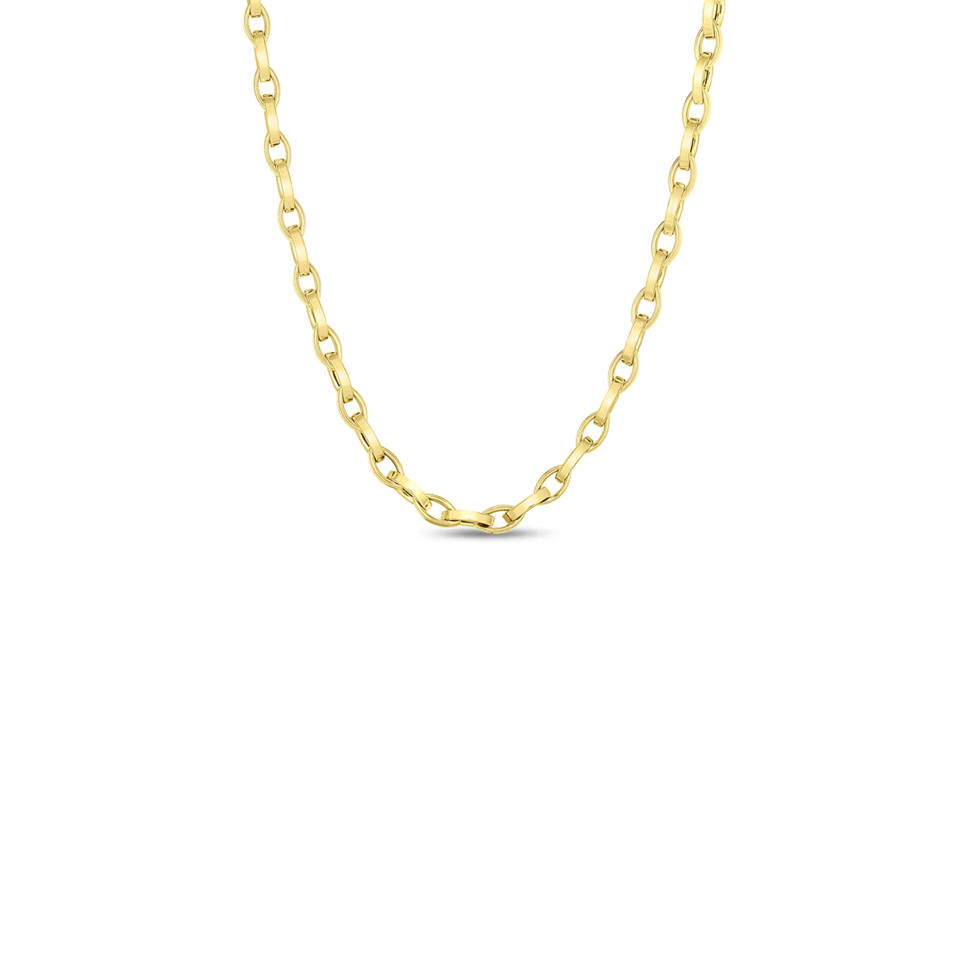 Roberto Coin 18K Yellow Gold Designer Gold Almond Link Chain Necklace