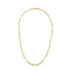 Roberto Coin 18K Yellow Gold Designer Gold Alternating Oval Link Chain Necklace