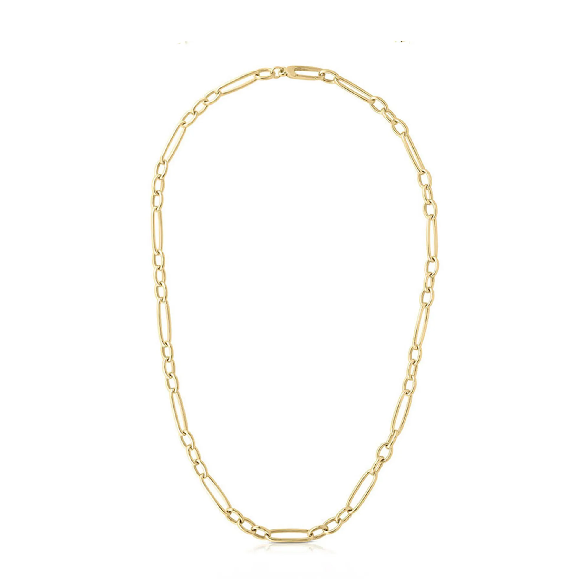 Roberto Coin 18K Yellow Gold Designer Gold Alternating Oval Link Chain Necklace