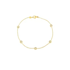 Roberto Coin 18K Yellow Gold Diamonds By The Inch Five Station Bracelet