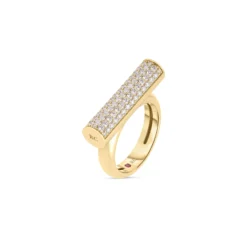 Roberto Coin 18K Yellow Gold Domino Pave Diamond Bar Ring