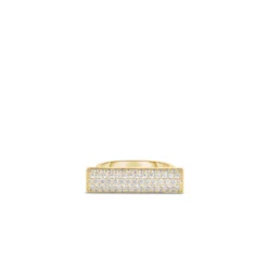 Roberto Coin 18K Yellow Gold Domino Pave Diamond Bar Ring